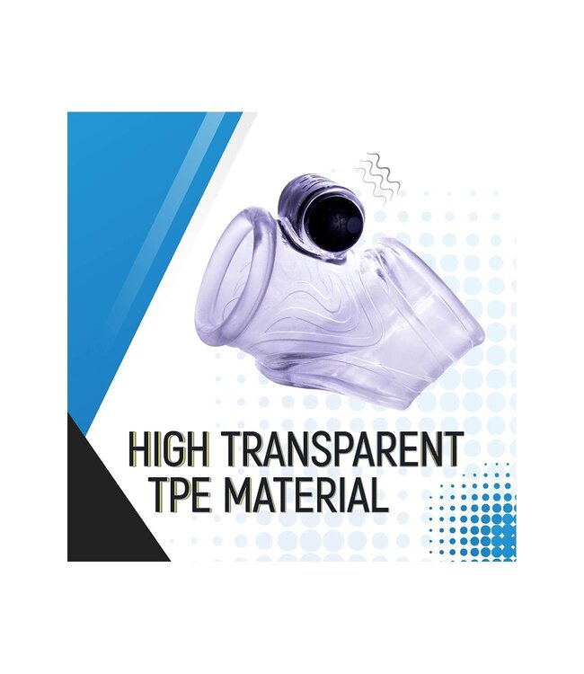 NMC TPE PENIS SLEEVE WITH 10 DYNAMIC RHYTHMS VIBRATING BULLET CLEAR