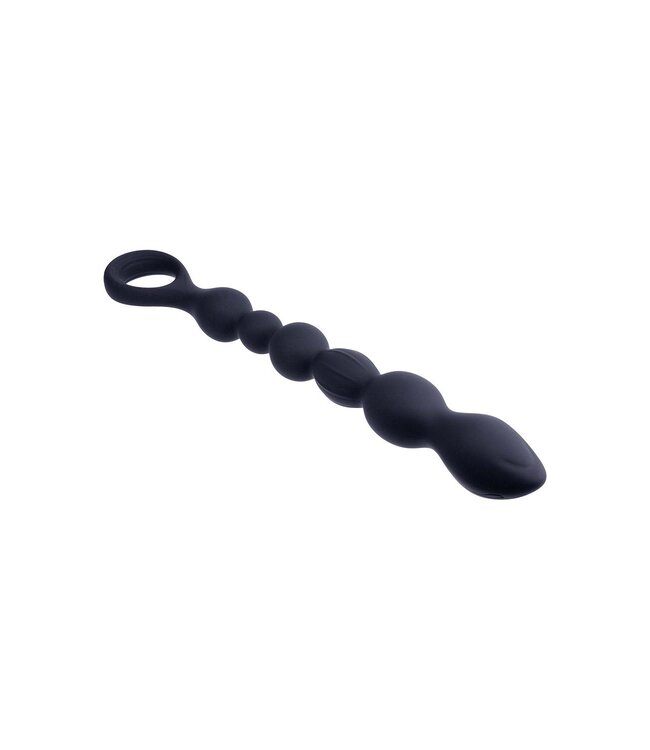 NMC 10 INCH RIBBED SILICONE ANAL BALL BEADS BLACK