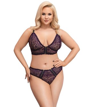 Cottelli CURVES Curvy Purple Lace Lingerie Set