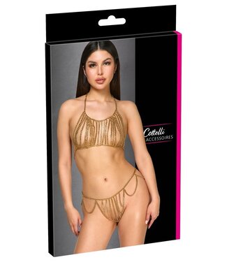 Cottelli Halter Neck And Thong Chain Set