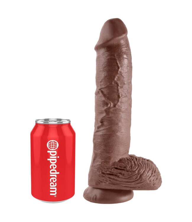 KING COCK 10 INCH COCK WITH BALLS BROWN