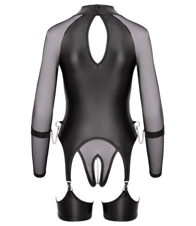 Wetlook Suspender Body With Cuffs