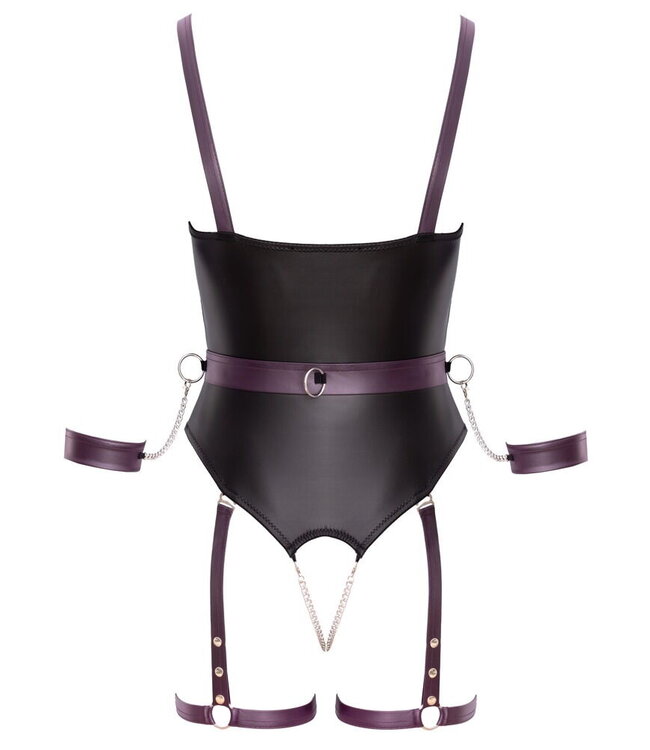 Wetlook Body With Cuffs & Open Crotch