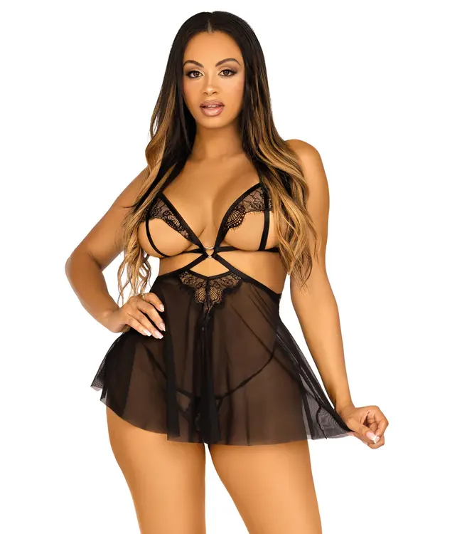 Open Cup Babydoll and Matching Panty