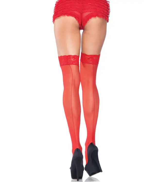 Sheer Backseam Stockings with Lace Top