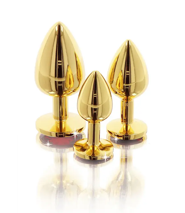 Gold Butt Plug With Red Diamond