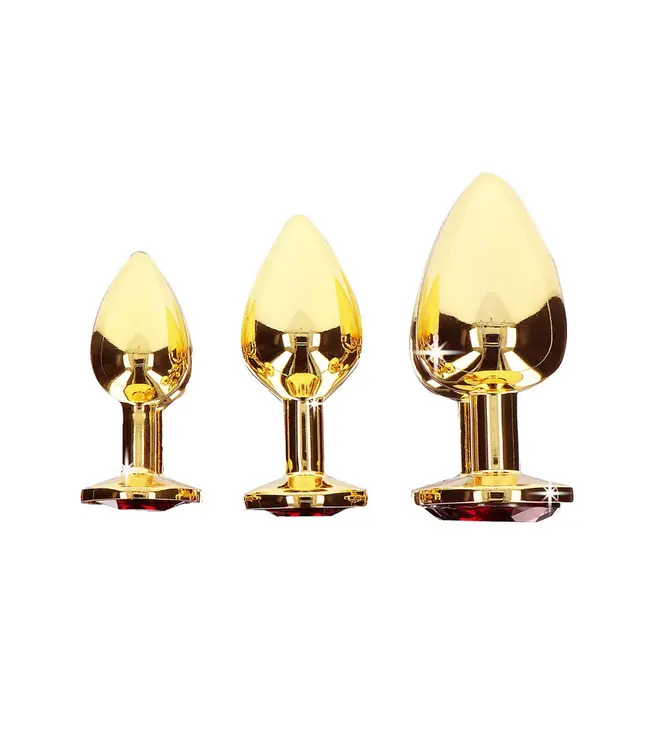 Gold Butt Plug With Red Diamond