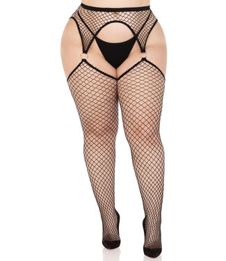 Leg Avenue Net stockings with garterbelt +