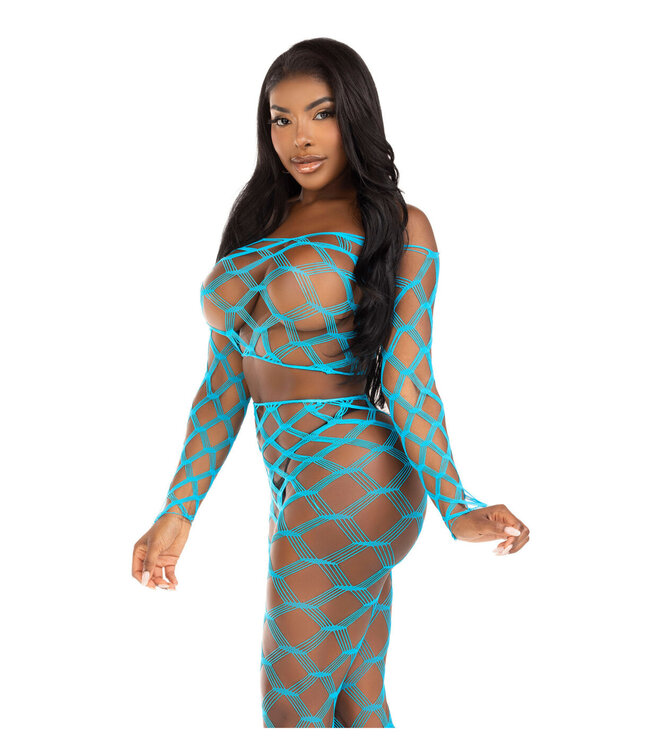 Leg Avenue Net crop top & footless tights