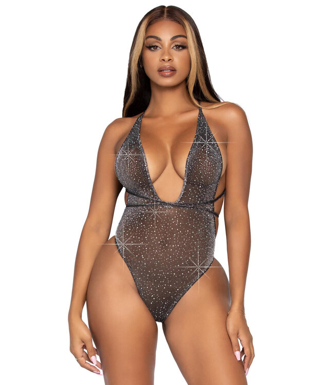 Leg Avenue Lurex & rhinestone teddy