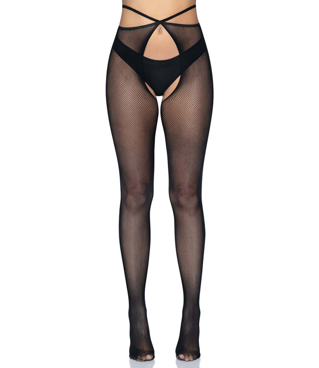 Leg Avenue Strappy crotchless tights