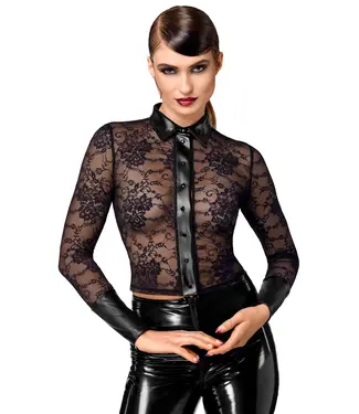 Noir Handmade Noirelle Lace Button-up Shirt