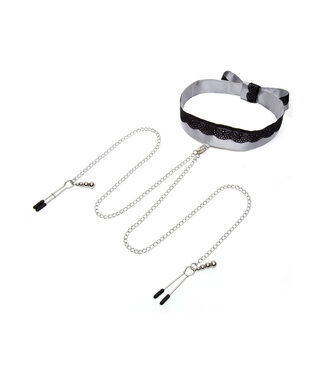 Fifty Shades of Grey Play Nice Satin & Lace Collar & Nipple Clamps
