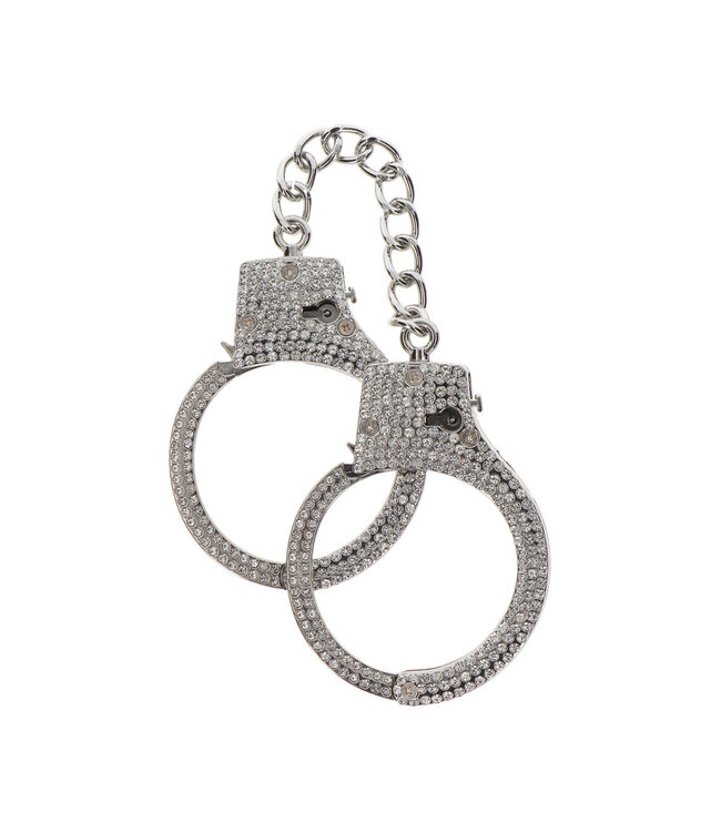 Taboom Bondage Essentials Diamond Wrist Cuffs Silver