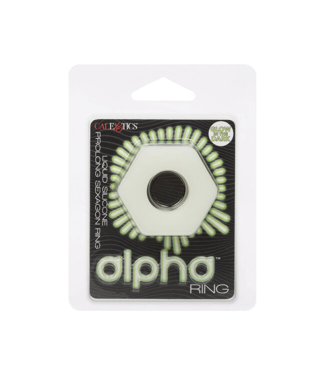 CalExotics Alpha Glow-In-The-Dark Liquid Silicone Prolong Sexagon Ring