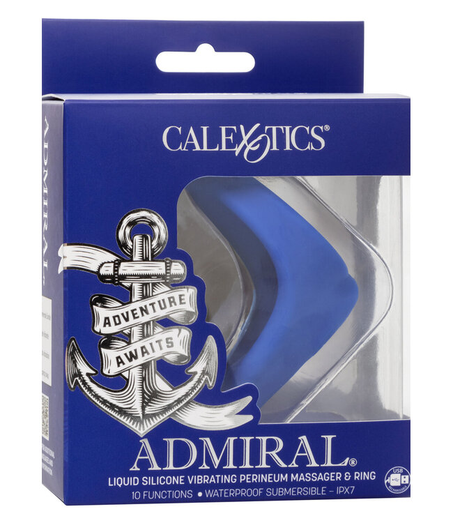 CalExotics Admiral Liquid Silicone Vibrating Perineum Massager & Ring