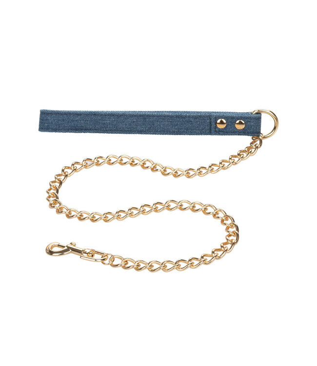CalExotics Ride 'em Premium Denim Collection Collar with Leash
