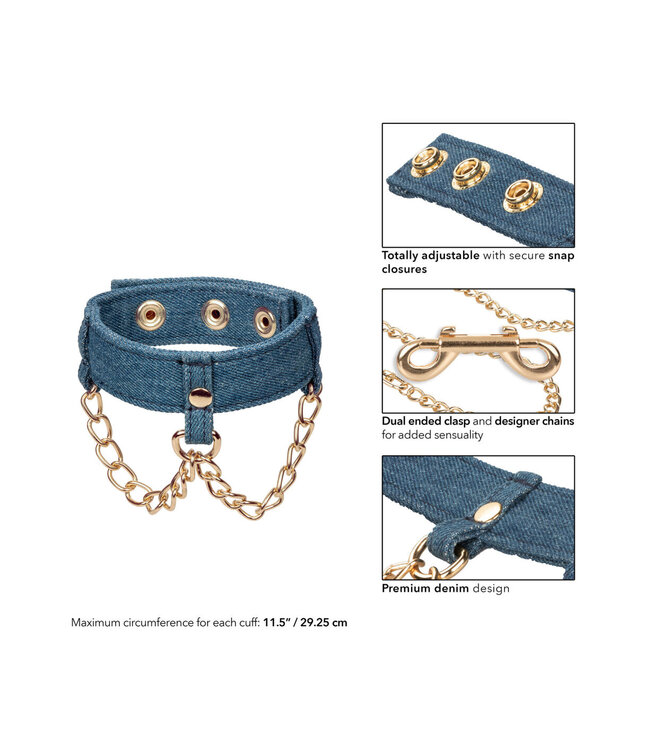 CalExotics Ride 'em Premium Denim Collection Ankle Cuffs
