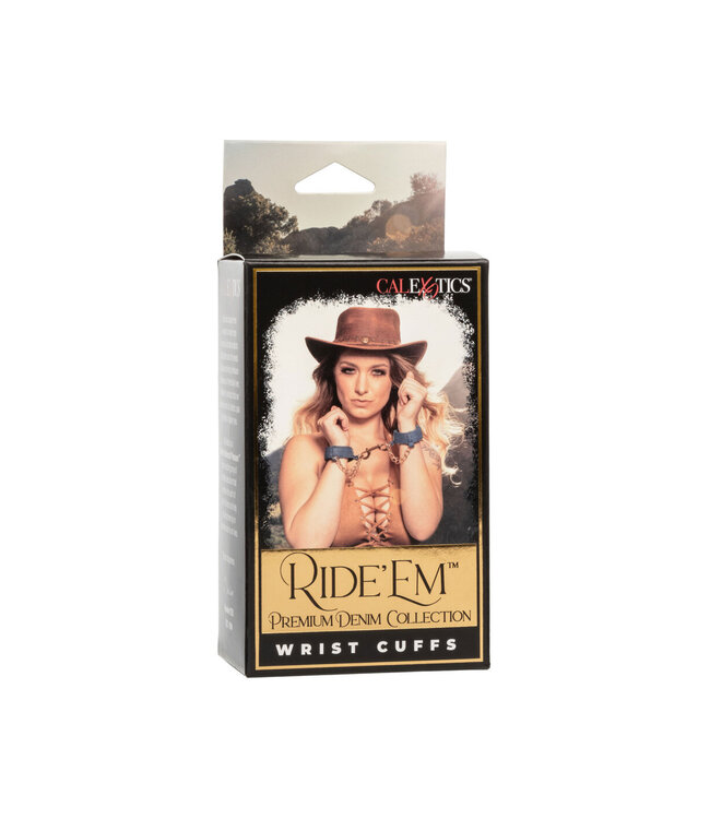 CalExotics Ride 'em Premium Denim Collection Wrist Cuffs