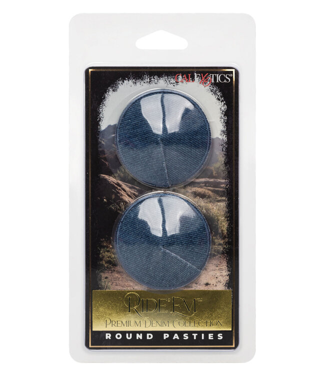 CalExotics Ride 'em Premium Denim Collection Round Pasties