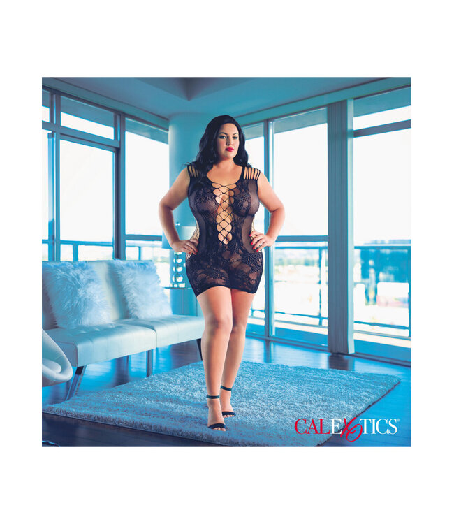 CalExotics Scandal Plus Size Peek-A-Boo Mini Dress