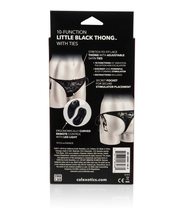 CalExotics 10-Function Little Black Thong with Ties