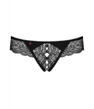 Obsessive Miamor String Met Open Kruisje - Zwart