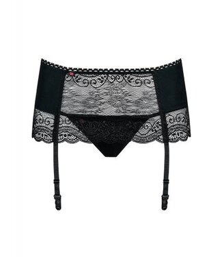 Obsessive Miamor Jarretel Gordel Met String - Zwart