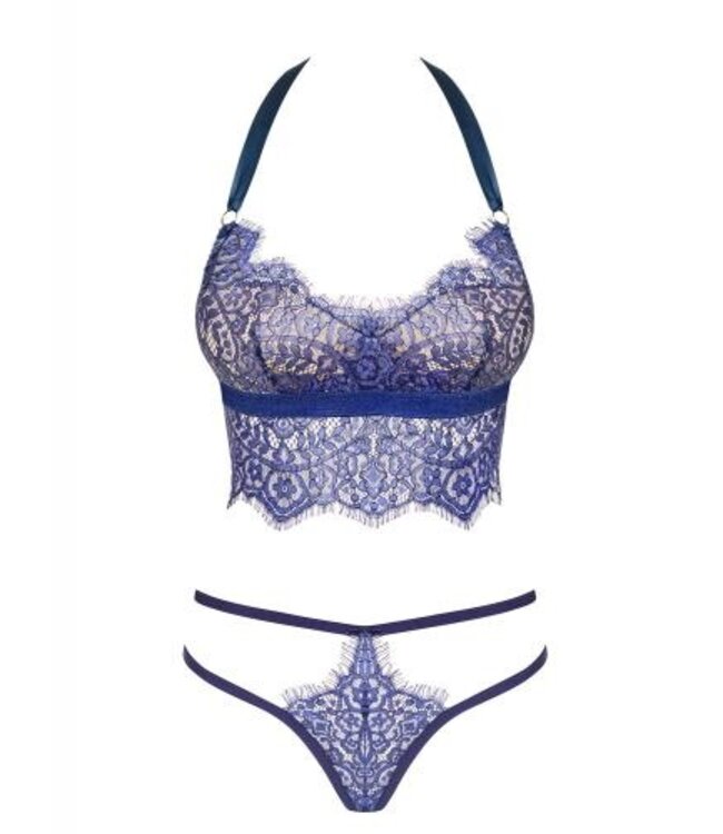 Flowlace Kanten 2-delige Bh Set - Blauw
