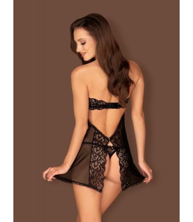 Joylace Transparante Babydoll - Zwart