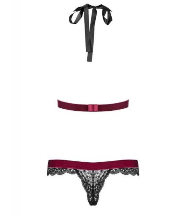 Rossita Kanten Body - Zwart/Rood