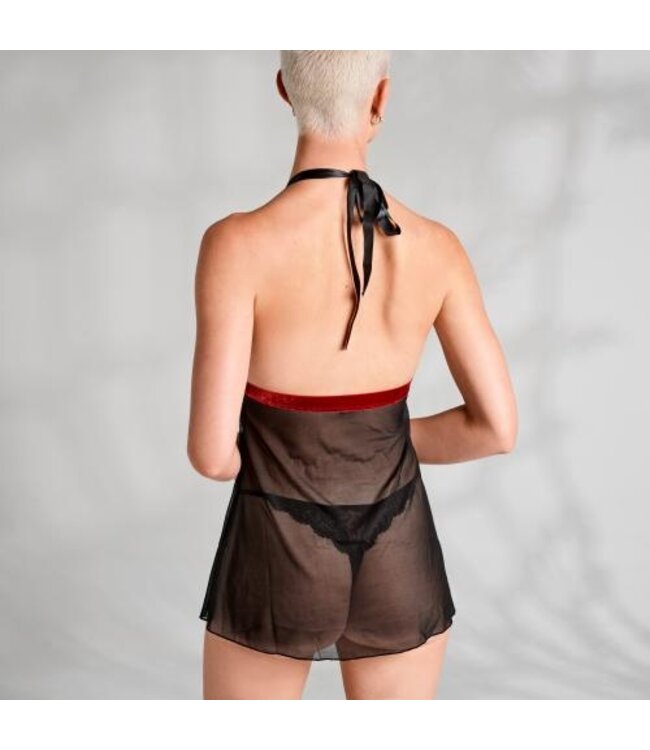 Rossita Babydoll Met Sexy String - Zwart