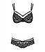 Obsessive 2-Delige Kanten BH Set - Zwart