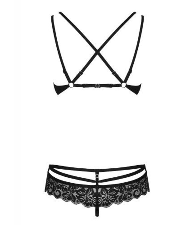 2-Delige Kanten BH Set - Zwart