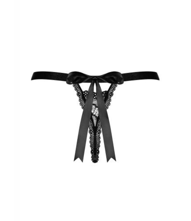 Isabellia Sexy Kanten String - Zwart