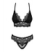 Obsessive Renelia 2-delige Kanten BH Set - Zwart