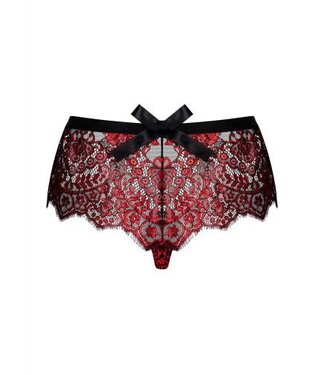 Obsessive Redessia Kanten Slip - Rood/Zwart