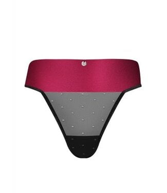 Obsessive Tienesy String Met Sexy Strik - Zwart/Rood