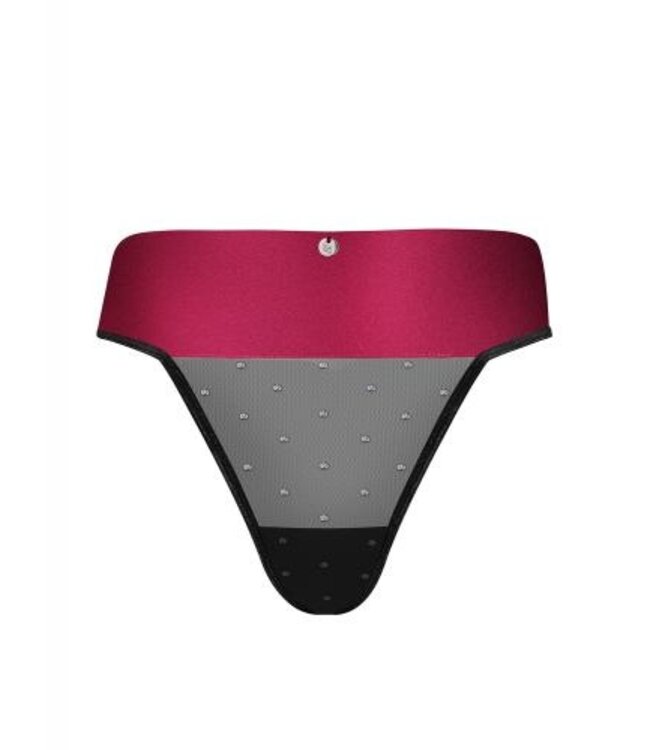 Tienesy String Met Sexy Strik - Zwart/Rood
