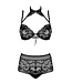 Obsessive Elizenes 2-delige Kanten BH Set Met Halternek - Zwart