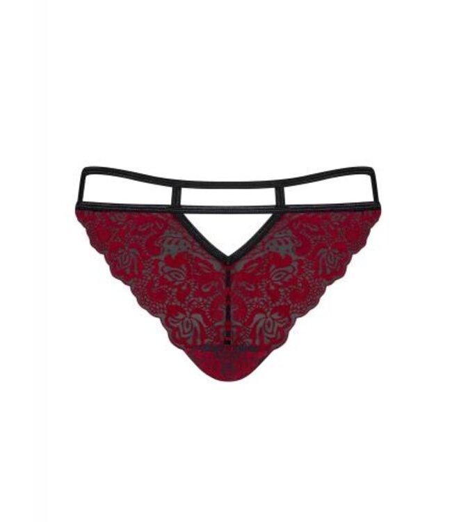 Sugestina Sexy Kanten Slip - Zwart/Rood