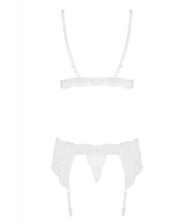 3-Delige Kanten Jarretel Set - Wit