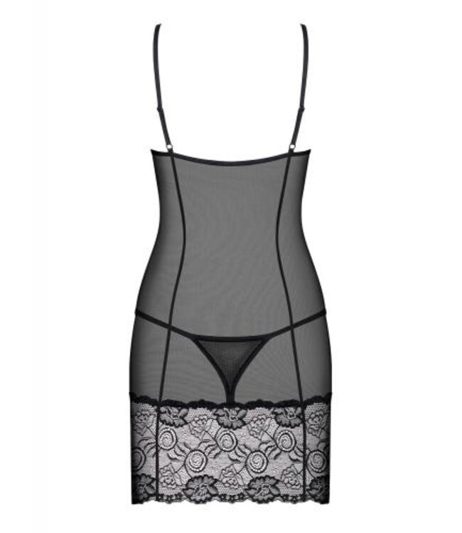 Alluria Negligé Met String - Zwart