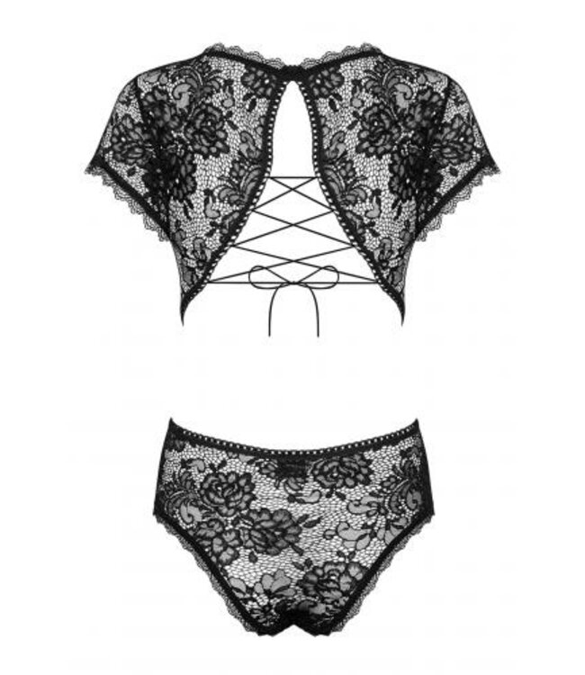 Peonesia Kanten Body - Zwart