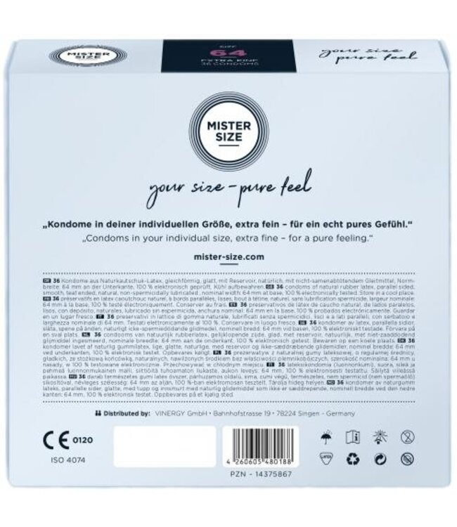 MISTER.SIZE 64 mm Condooms 36 stuks