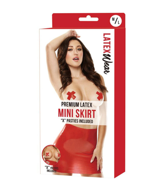 Latex Mini Rok - Rood
