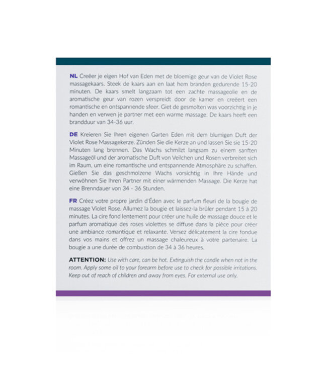 Exotiq Massagekaars Violet Rose - 200g