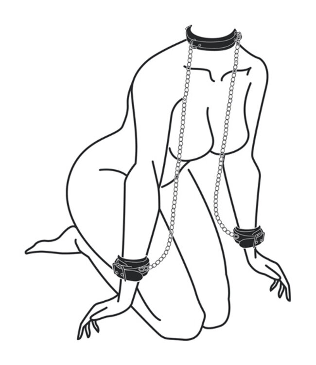 Kunstleren Halsband Met Handboeien