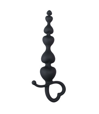 Easytoys Anal Collection Zwarte anaal kralen met hartvormige greep