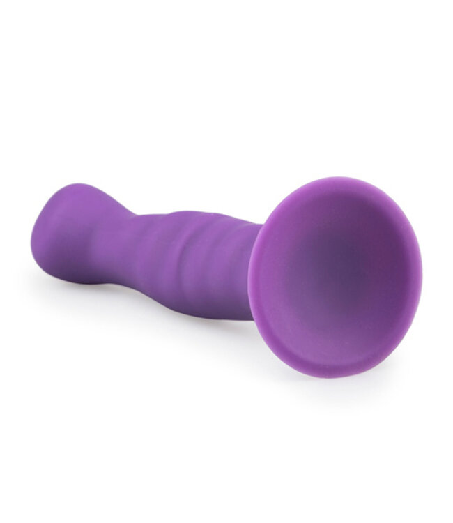Siliconen dildo met zuignap - paars